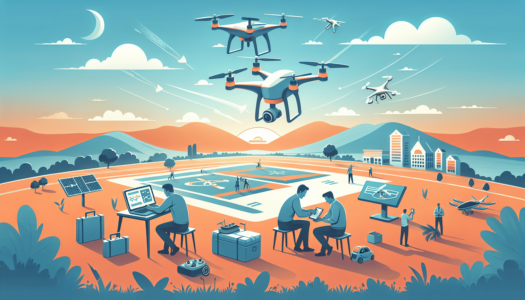 Graphical representation of remote team members using digital communication tools for effective collaboration across distances.